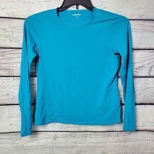 Lands' End Women's Elbow Sleeve Swim Tee UPF 50 Rashguard Small